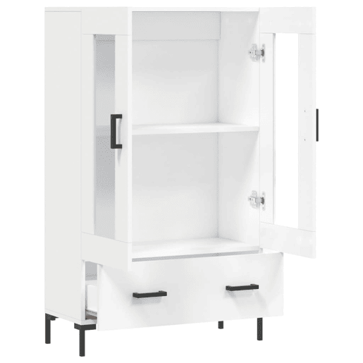 Armário alto - Bufete - Móvel de apoio 69,5x31x115 cm derivados de madeira branco pt1223