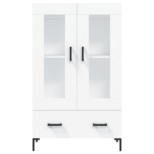 Armário alto - Bufete - Móvel de apoio 69,5x31x115 cm derivados de madeira branco pt1223