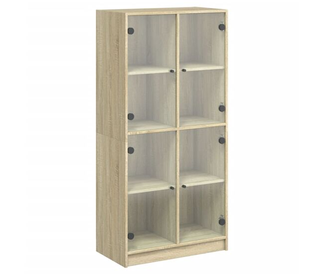 Aparador alto - mueble de almacenamiento con puertas madera roble sonoma 68x37x142 cm es526