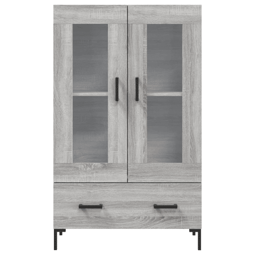 Armário alto - Bufete - Móvel de apoio derivados de madeira 69,5x31x115cm cinza sonoma pt1311
