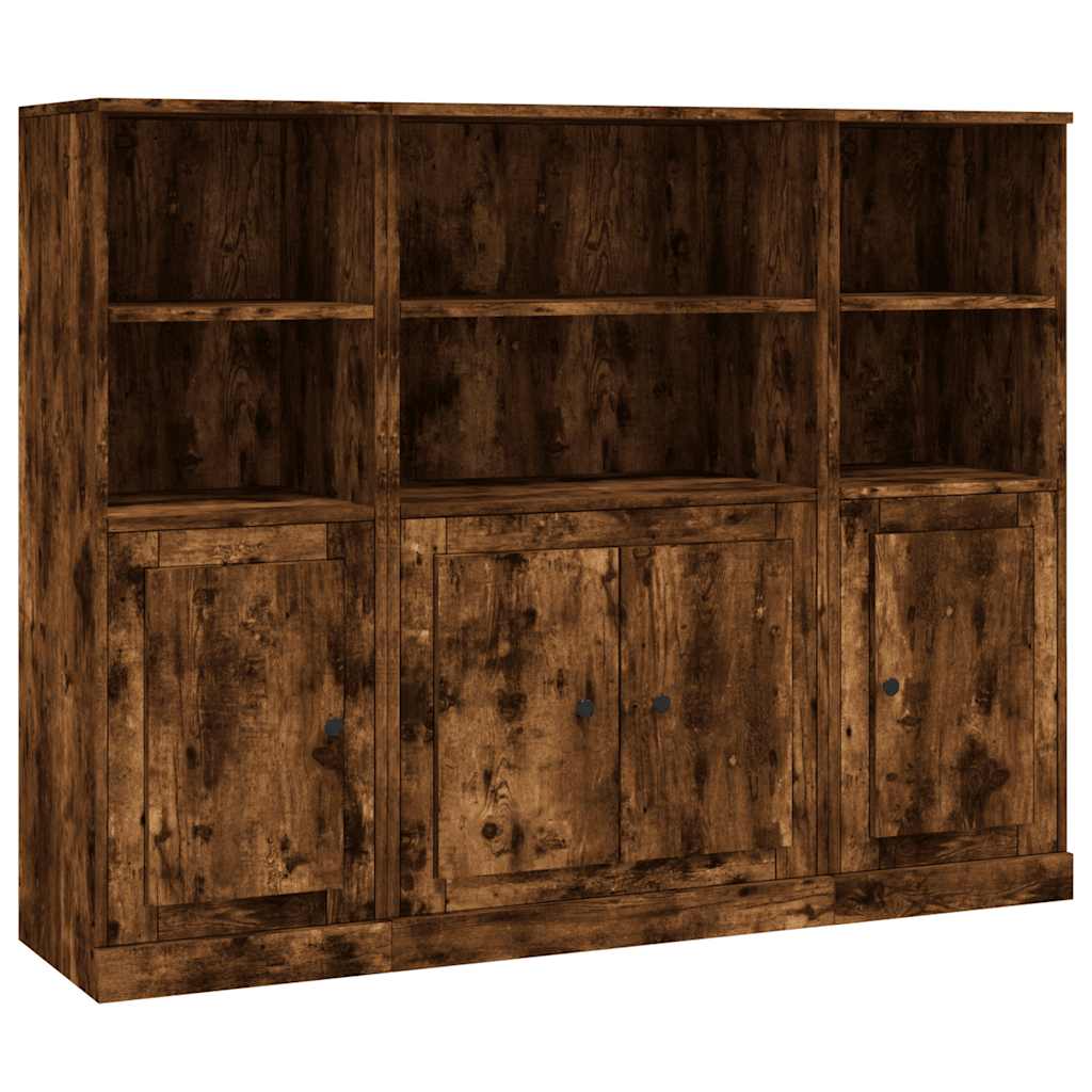 Aparador alto - Mueble de almacenamiento 3 pcs 132 Marrón