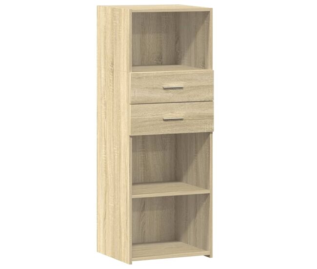 Aparador alto - mueble de almacenamiento madera de ingeniería roble sonoma 45x42,5x124 cm es1399