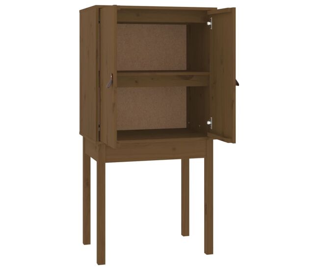 Aparador alto - mueble de almacenamiento madera maciza de pino marrón miel 60x40x120 cm es1510