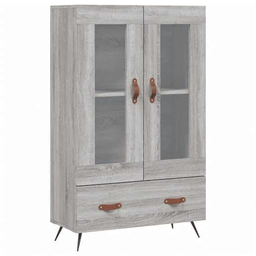 Armário alto - Bufete - Móvel de apoio derivados de madeira 69,5x31x115cm cinza sonoma pt1308