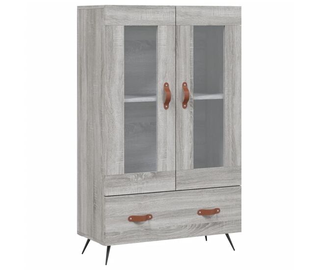 Aparador alto - mueble de almacenamiento madera de ingeniería gris sonoma 69,5x31x115 cm es1308