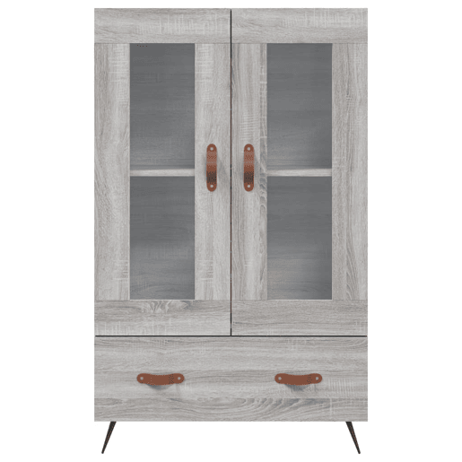 Armário alto - Bufete - Móvel de apoio derivados de madeira 69,5x31x115cm cinza sonoma pt1308