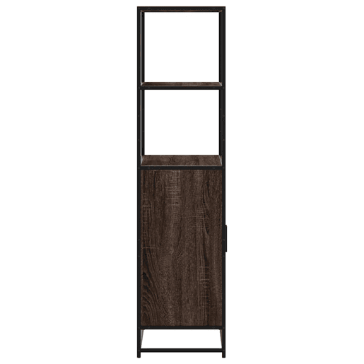 Armário alto - Bufete - Móvel de apoio 68x35x139 cm madeira e metal carvalho castanho pt1435