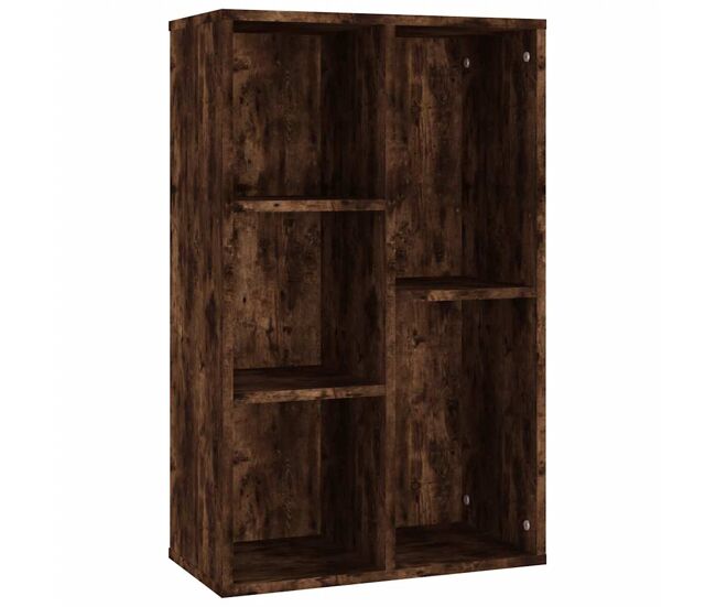 Estantería/aparador - mueble de almacenamiento madera contrachapada roble humo 50x25x80 cm es5348