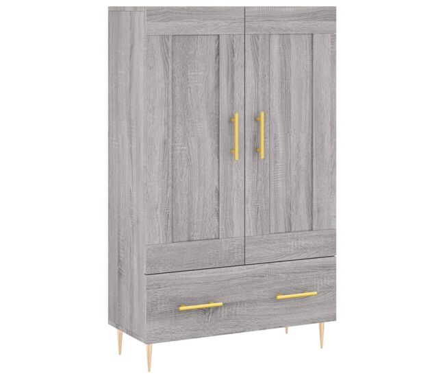 Aparador alto - mueble de almacenamiento madera de ingeniería gris sonoma 69,5x31x115 cm es1315