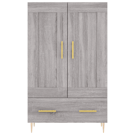 Armário alto - Bufete - Móvel de apoio derivados de madeira 69,5x31x115cm cinza sonoma pt1315