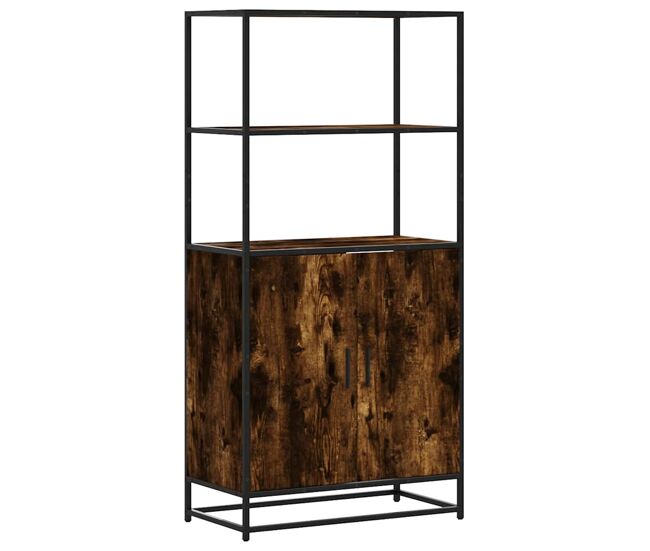 Aparador alto - mueble de almacenamiento madera de ingeniería y metal 68x35x139 cm es1430
