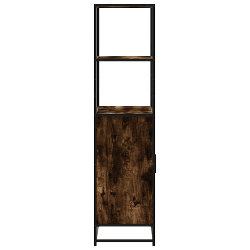 Armário alto - Bufete - Móvel de apoio 68x35x139 cm madeira e metal carvalho fumado pt1430