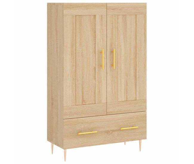 Aparador alto - mueble de almacenamiento madera de ingeniería roble sonoma 69,5x31x115 cm es1411