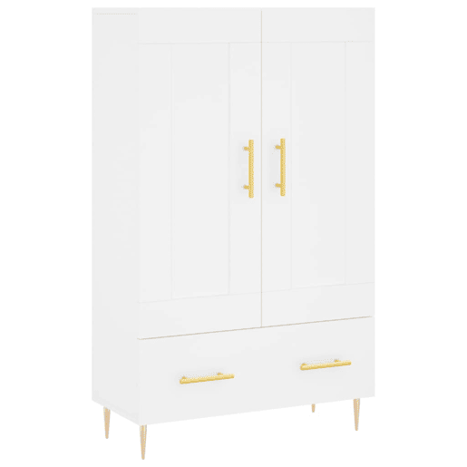 Armário alto - Bufete - Móvel de apoio 69,5x31x115 cm derivados de madeira branco pt1228