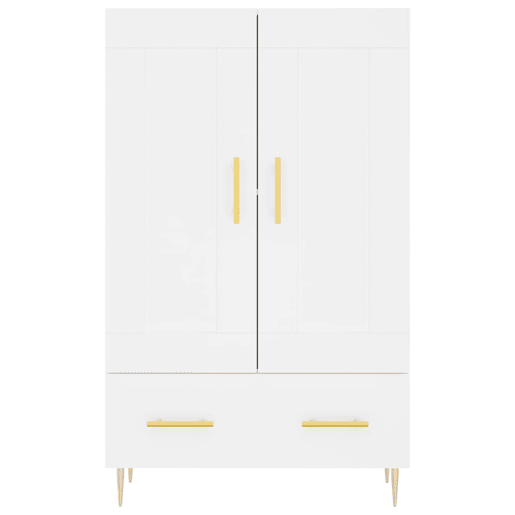 Armário alto - Bufete - Móvel de apoio 69,5x31x115 cm derivados de madeira branco pt1228