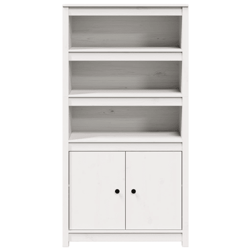 Armário alto - Bufete - Móvel de apoio 80x35x154 cm madeira de pinho maciça branco pt1502