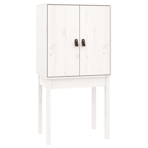 Armário alto - Bufete - Móvel de apoio 60x40x120 cm madeira de pinho maciça branco pt1501