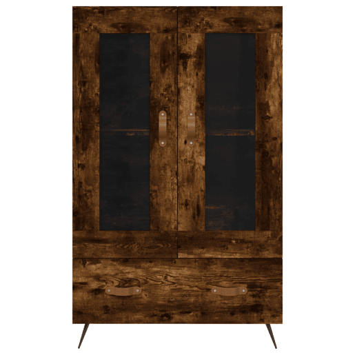 Armário alto - Bufete - Móvel de apoio derivados de madeira 69,5x31x115cm carvalho fumado pt1374