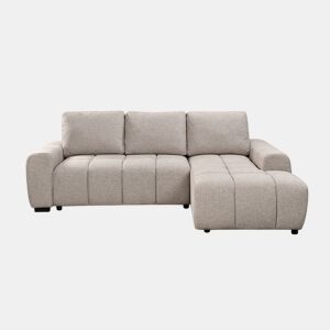 Sofá-cama Nuvola Chaise Longue com arrumação, 258 cm, bege, chaise à direita.