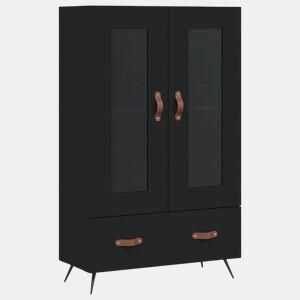 Armário alto - Bufete - Móvel de apoio 69,5x31x115 cm derivados de madeira preto pt1354
