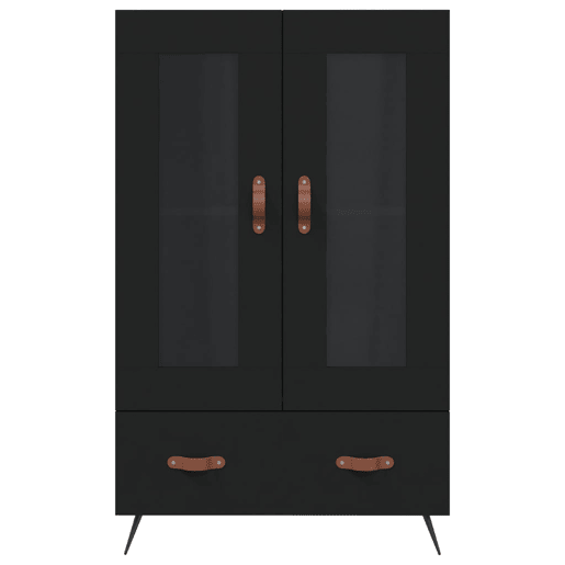 Armário alto - Bufete - Móvel de apoio 69,5x31x115 cm derivados de madeira preto pt1354