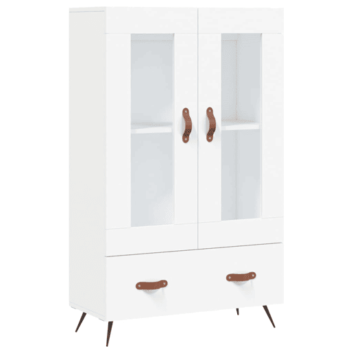 Armário alto - Bufete - Móvel de apoio 69,5x31x115 cm derivados de madeira branco pt1221