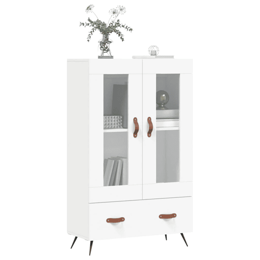 Armário alto - Bufete - Móvel de apoio 69,5x31x115 cm derivados de madeira branco pt1221