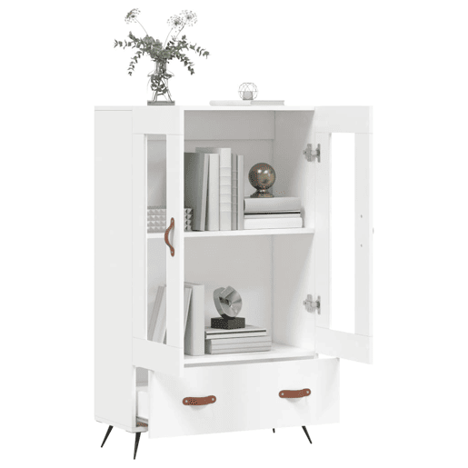 Armário alto - Bufete - Móvel de apoio 69,5x31x115 cm derivados de madeira branco pt1221