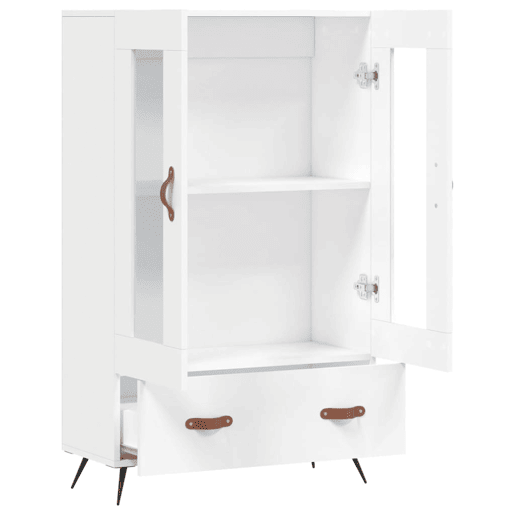Armário alto - Bufete - Móvel de apoio 69,5x31x115 cm derivados de madeira branco pt1221