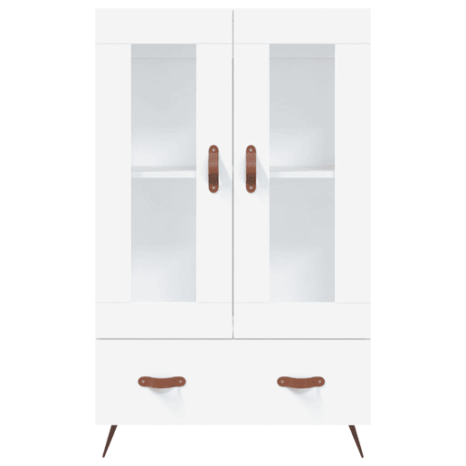 Armário alto - Bufete - Móvel de apoio 69,5x31x115 cm derivados de madeira branco pt1221