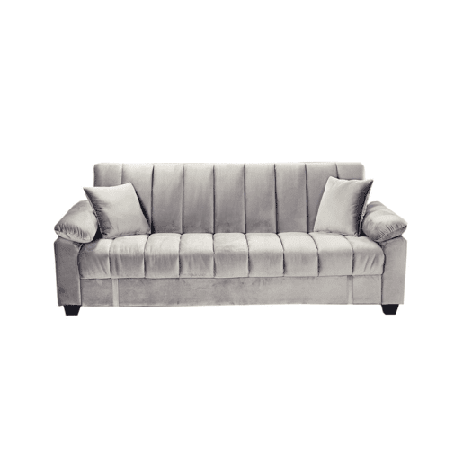 Sofá-Cama Yadhi com baú 210cm Cinza