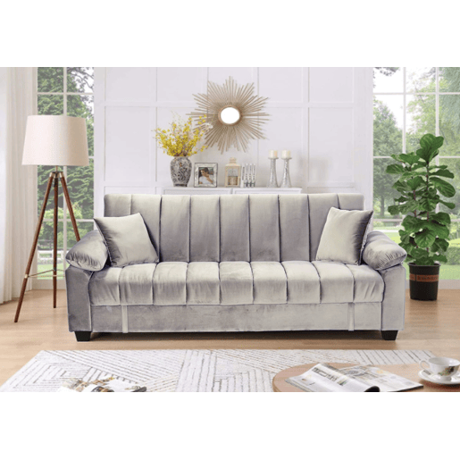 Sofá-Cama Yadhi com baú 210cm Cinza