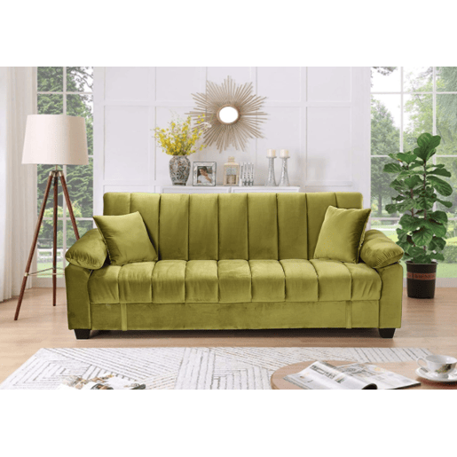 Sofá-Cama Yadhi com baú 210cm Cinza