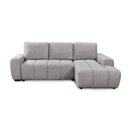 Sofá-cama Nuvola Chaise Longue de 258 cm com arrumação, cinza, chaise à direita.
