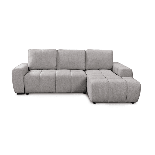 Sofá-cama Nuvola Chaise Longue de 258 cm com arrumação, cinza, chaise à direita.