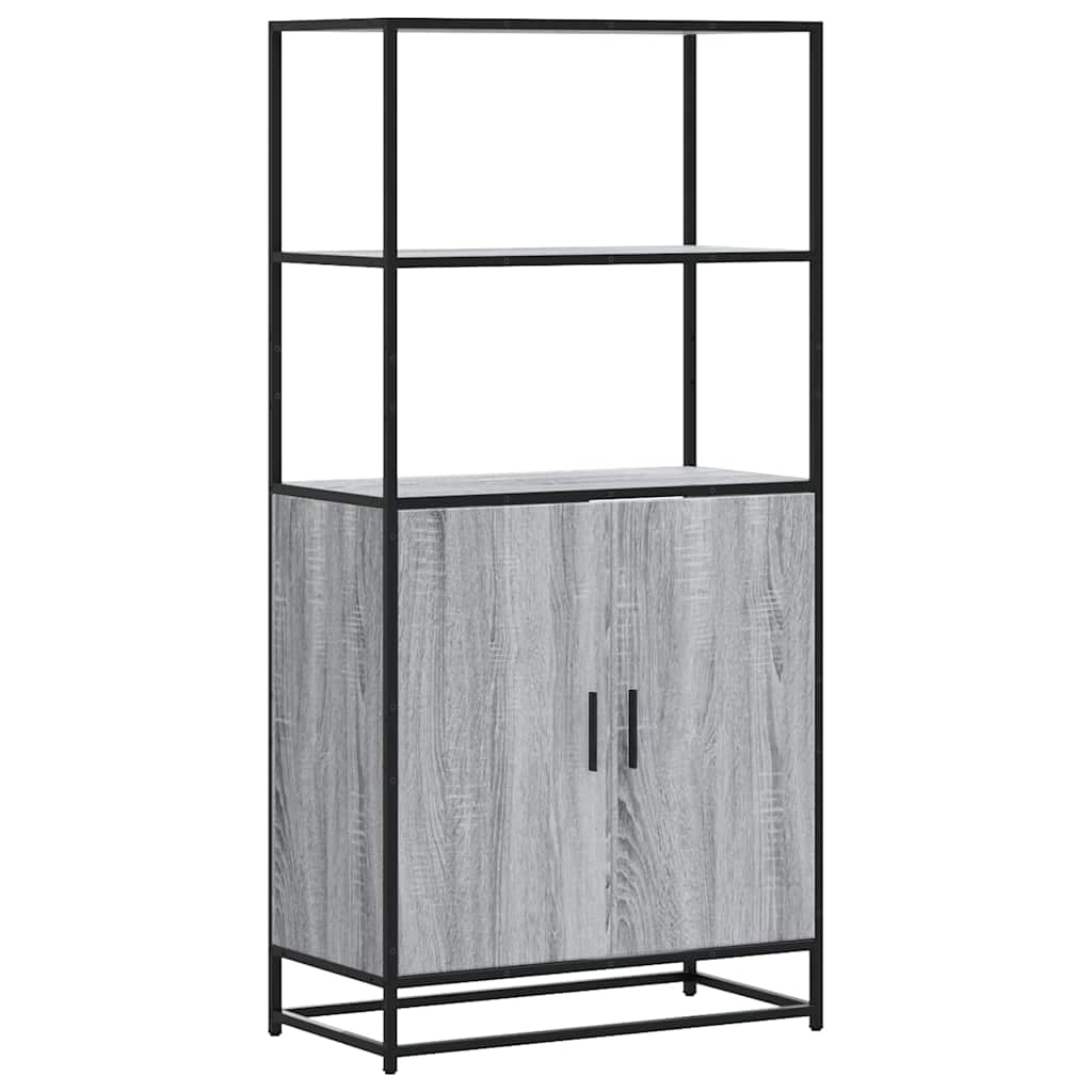 Aparador alto - Mueble de almacenamiento 68 Roble/ Gris