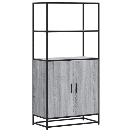 Armário alto - Bufete - Móvel de apoio 68x35x139 cm madeira e metal cinza sonoma pt1432