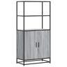 Armário alto - Bufete - Móvel de apoio 68x35x139 cm madeira e metal cinza sonoma pt1432