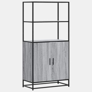 Armário alto - Bufete - Móvel de apoio 68x35x139 cm madeira e metal cinza sonoma pt1432