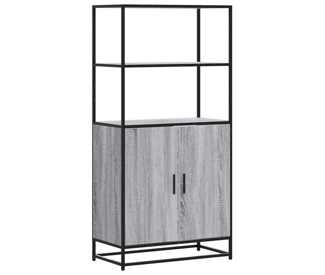 Aparador alto - mueble de almacenamiento madera de ingeniería y metal gris sonoma es1432