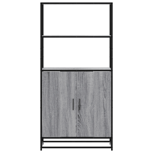 Armário alto - Bufete - Móvel de apoio 68x35x139 cm madeira e metal cinza sonoma pt1432