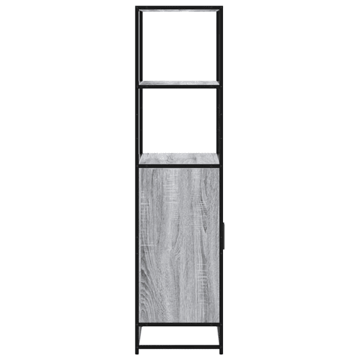 Armário alto - Bufete - Móvel de apoio 68x35x139 cm madeira e metal cinza sonoma pt1432