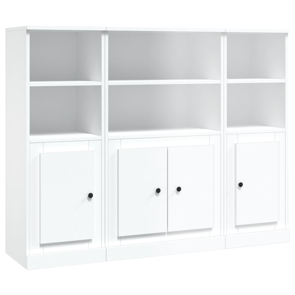 Aparador alto - Mueble de almacenamiento 3 pcs 132 Blanco