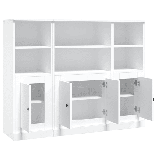 Aparadores - Bufetes - Móveis de apoio altos 3 pcs derivados de madeira branco pt5329