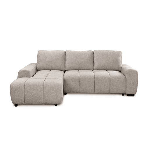 Sofá-cama Nuvola Chaise Longue com Cômoda 258cm, Bege, Chaise à Esquerda