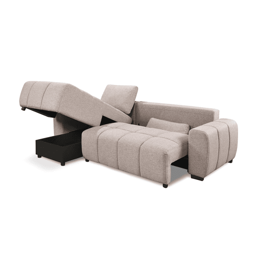 Sofá-cama Nuvola Chaise Longue com Cômoda 258cm, Bege, Chaise à Esquerda