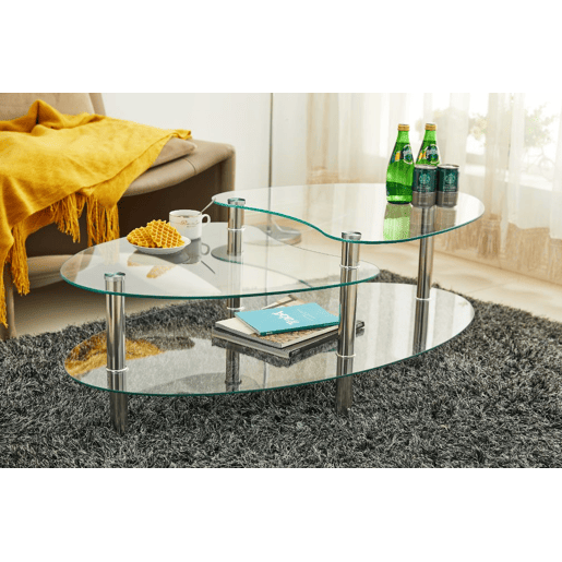 Mesa de Centro em Vidro Temperado XS, 110x60cm