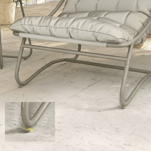 Outsunny Conjunto de Mesa e Cadeiras de Terraço Exterior 3 Peças Móveis de Jardim com Almofadas 2 Cadeiras Lounge Respiráveis e Mesa de Café com Estrutura de Aço Cinzento Claro
