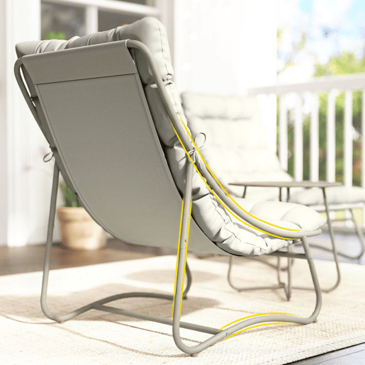 Outsunny Conjunto de Mesa e Cadeiras de Terraço Exterior 3 Peças Móveis de Jardim com Almofadas 2 Cadeiras Lounge Respiráveis e Mesa de Café com Estrutura de Aço Cinzento Claro