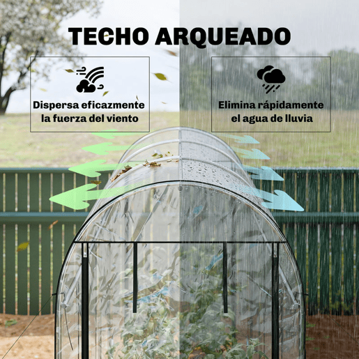 Outsunny Estufa de Exterior 3x1x2 m Estufa Tipo Túnel com 8 Portas Enroláveis Cobertura de Plástico e Estrutura de Aço Galvanizado Anti-UV Impermeável para Cultivo Transparente Outsunny Estufa de Exterior 3x1x2 m Estufa Tipo Túnel com 8 Portas Enroláveis Cobertura de Plástico e Estrutura de Aço Galvanizado Anti-UV Impermeável para Cultivo Transparente